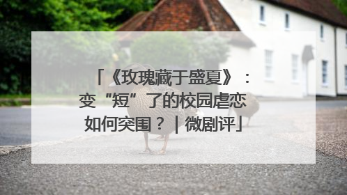 《玫瑰藏于盛夏》：变“短”了的校园虐恋如何突围？｜微剧评