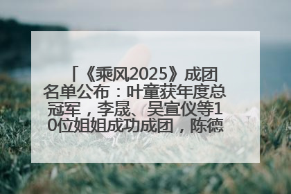 《乘风2025》成团名单公布：叶童获年度总冠军，李晟、吴宣仪等10位姐姐成功成团，陈德容获年度高光人物