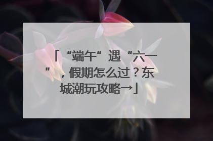 “端午”遇“六一”，假期怎么过？东城潮玩攻略→