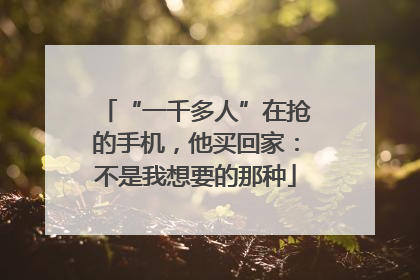 “一千多人”在抢的手机，他买回家：不是我想要的那种