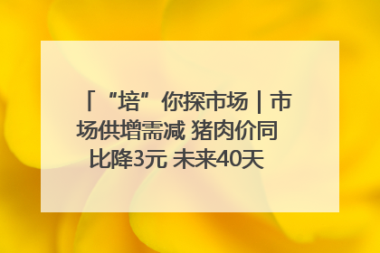 “培”你探市场｜市场供增需减 猪肉价同比降3元 未来40天便宜猪肉敞开吃