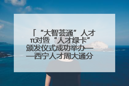 “大智荟通”人才π对暨“人才绿卡”颁发仪式成功举办——西宁人才周大通分会场亮点纷呈