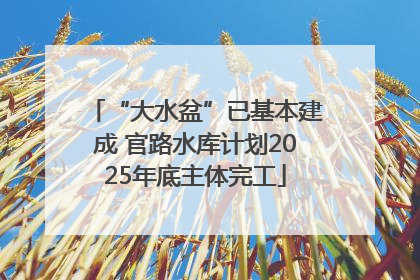 “大水盆”已基本建成 官路水库计划2025年底主体完工