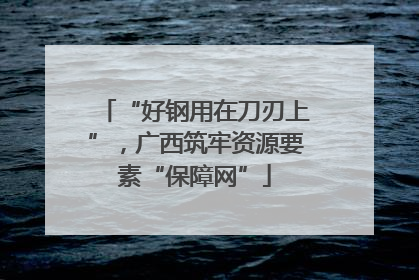 “好钢用在刀刃上”，广西筑牢资源要素“保障网”
