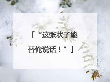 “这张状子能替俺说话！”