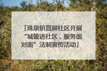 珠泉镇晋屏社区开展“城管进社区，服务面对面”法制宣传活动