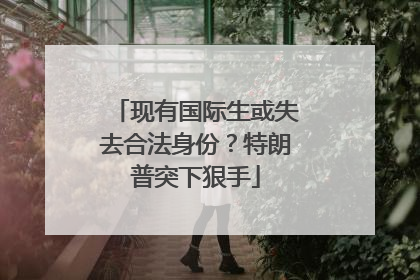 现有国际生或失去合法身份？特朗普突下狠手