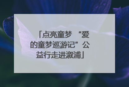 点亮童梦 “爱的童梦巡游记”公益行走进溆浦