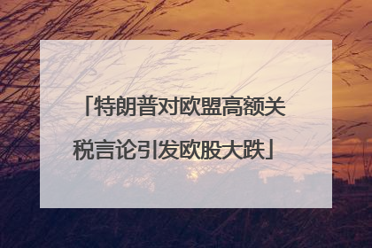 特朗普对欧盟高额关税言论引发欧股大跌