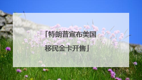 特朗普宣布美国移民金卡开售