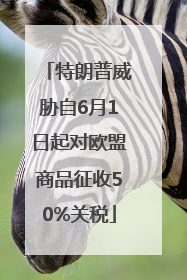 特朗普威胁自6月1日起对欧盟商品征收50%关税
