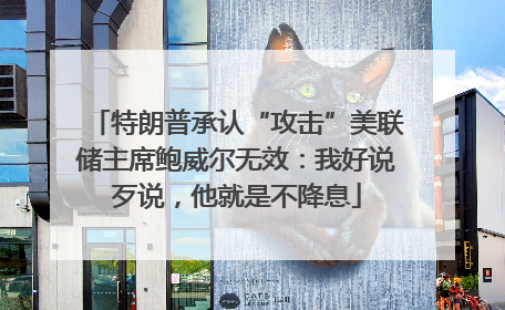 特朗普承认“攻击”美联储主席鲍威尔无效：我好说歹说，他就是不降息