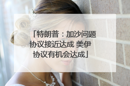 特朗普：加沙问题协议接近达成 美伊协议有机会达成