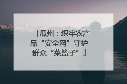 瓜州：织牢农产品“安全网”守护群众“菜篮子”