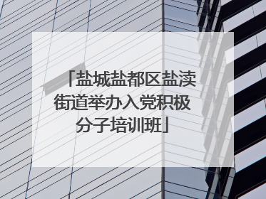 盐城盐都区盐渎街道举办入党积极分子培训班