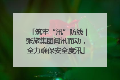 筑牢“汛”防线｜张旅集团闻汛而动，全力确保安全度汛