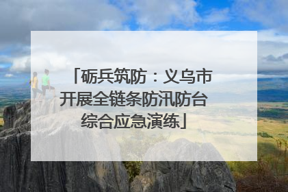 砺兵筑防：义乌市开展全链条防汛防台综合应急演练
