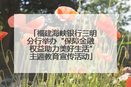 福建海峡银行三明分行举办“保障金融权益助力美好生活”主题教育宣传活动