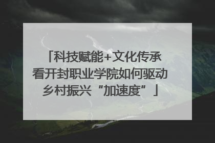 科技赋能+文化传承 看开封职业学院如何驱动乡村振兴“加速度”