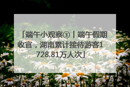 端午小观察③丨端午假期收官，湖南累计接待游客1728.81万人次