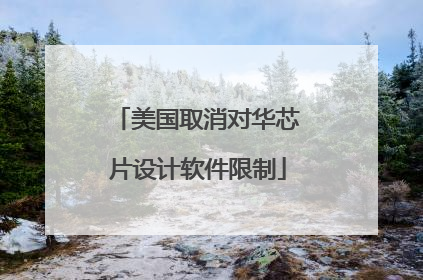 美国取消对华芯片设计软件限制