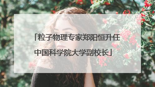 粒子物理专家郑阳恒升任中国科学院大学副校长