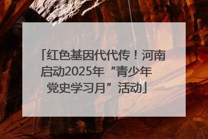 红色基因代代传！河南启动2025年“青少年党史学习月”活动