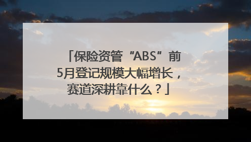 保险资管“ABS”前5月登记规模大幅增长，赛道深耕靠什么？