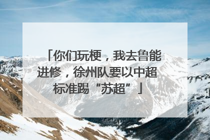 你们玩梗，我去鲁能进修，徐州队要以中超标准踢“苏超”