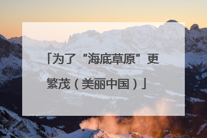 为了“海底草原”更繁茂（美丽中国）