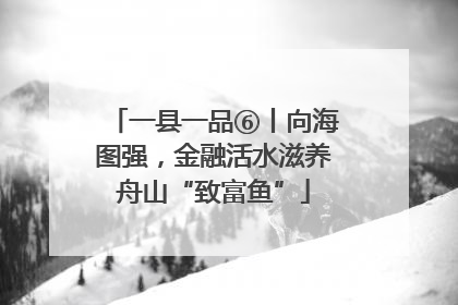 一县一品⑥丨向海图强，金融活水滋养舟山“致富鱼”