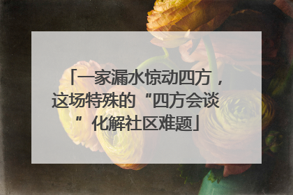 一家漏水惊动四方，这场特殊的“四方会谈”化解社区难题
