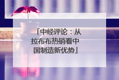 中经评论：从拉布布热销看中国制造新优势