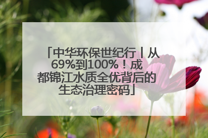 中华环保世纪行丨从69%到100%！成都锦江水质全优背后的生态治理密码
