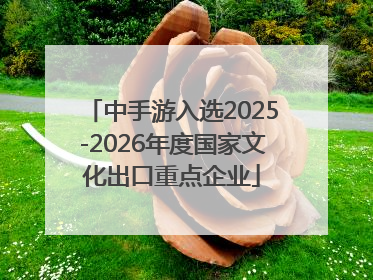 中手游入选2025-2026年度国家文化出口重点企业