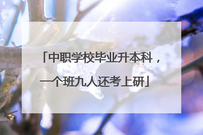 中职学校毕业升本科，一个班九人还考上研
