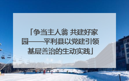 争当主人翁 共建好家园——平利县以党建引领基层善治的生动实践