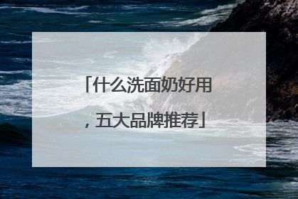 什么洗面奶好用，五大品牌推荐