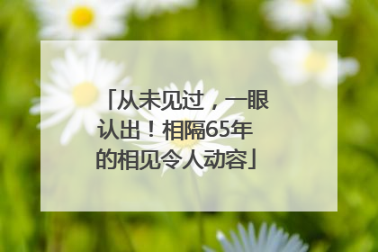 从未见过，一眼认出！相隔65年的相见令人动容