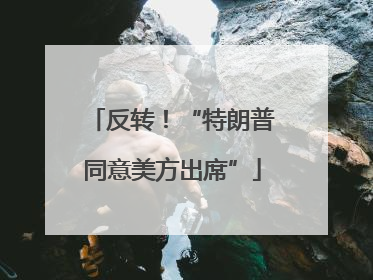 反转！“特朗普同意美方出席”