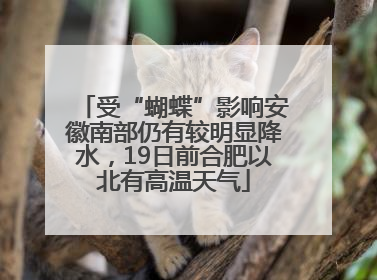 受“蝴蝶”影响安徽南部仍有较明显降水，19日前合肥以北有高温天气
