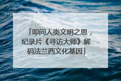 叩问人类文明之思，纪录片《寻访大师》解码法兰西文化基因