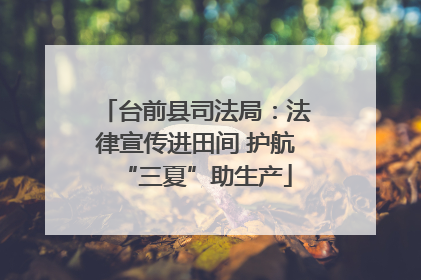 台前县司法局：法律宣传进田间 护航“三夏”助生产