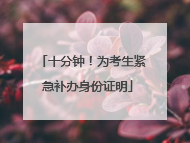 十分钟！为考生紧急补办身份证明