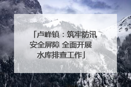 卢峰镇：筑牢防汛安全屏障 全面开展水库排查工作