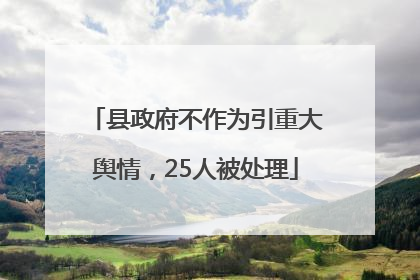 县政府不作为引重大舆情，25人被处理