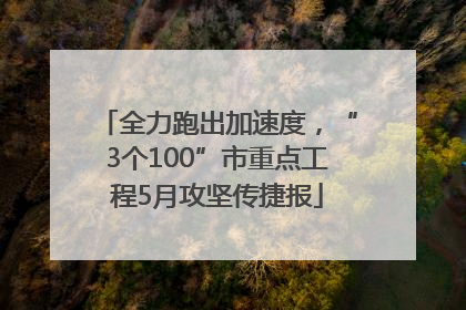 全力跑出加速度，“3个100”市重点工程5月攻坚传捷报