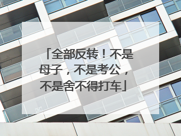 全部反转！不是母子，不是考公，不是舍不得打车