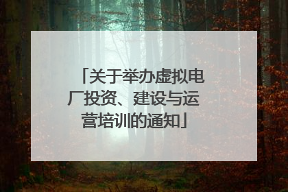 关于举办虚拟电厂投资、建设与运营培训的通知