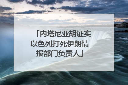 内塔尼亚胡证实以色列打死伊朗情报部门负责人